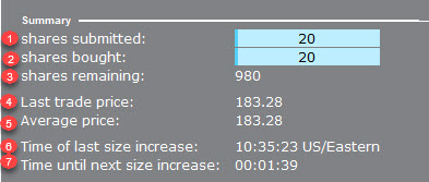 Monitor the order progress in TWS. 